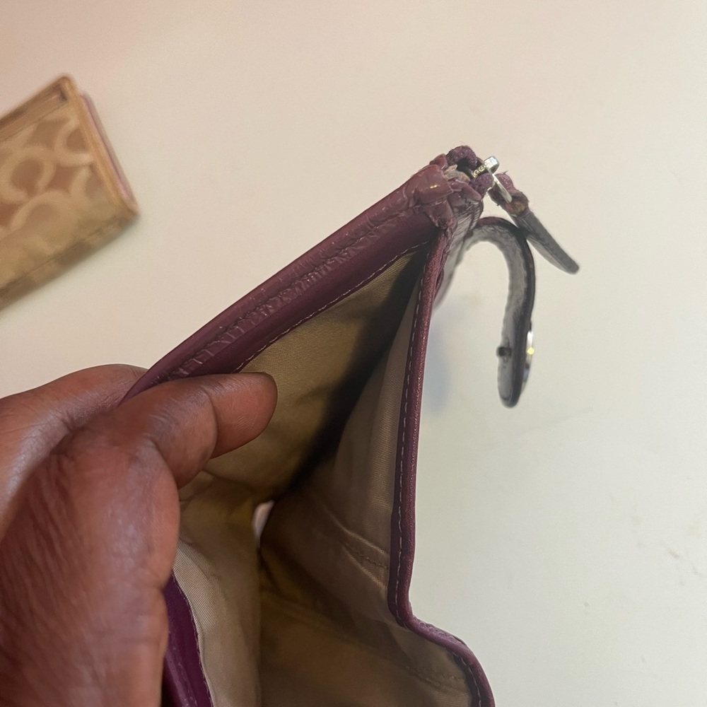 Preowned Coach Tan Wallet with Gold Accents - Picture 2 of 8
